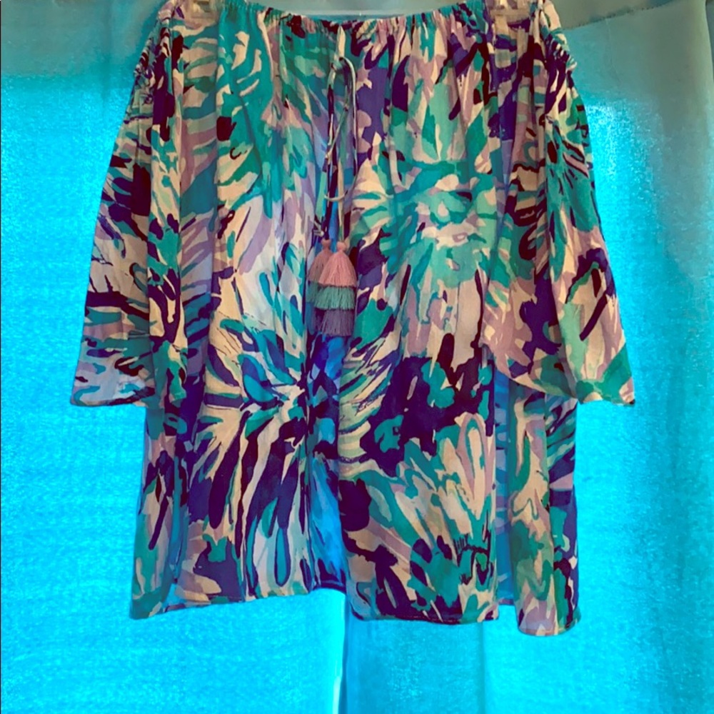 Lilly Pulitzer short sleeve NWT offshoulder XL top